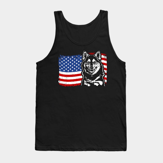 Proud Pomsky American Flag patriotic dog Tank Top by wilsigns